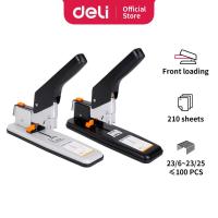 ราคา Deli Stapler เครื่องเย็บกระดาษโลหะสําหรับงานหนักพร้อมการสําเร็จการศึกษาแบบปรับได้ 210 แผ่น (23/6~23/25) E0399 (23743449242)