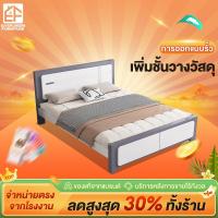 ราคา เตียง ไม้เนื้อแข็ง 6/5/4 ฟุต เตียงนอน ทันสมัยเรียบง่าย หัวเตียงยกสูง ไม้เนื้อแข็ง ไม่แตกง่าย รับได้5-6คน (44352724687)