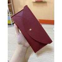 ราคา กระเป๋าสตางค์พกพาใบยาวหนัง แบบแบน ผู้หญิง มีช่องใส่บัตร สีแดง แบบกระดุมติด (18749393021)
