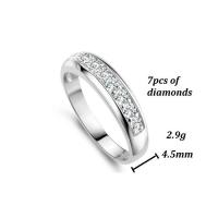 ราคา แหวนเงิน 925 ประดับเพชรรัสเซีย ฟรีกล่องกำมะหยี่แหวน (63242343)