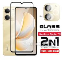 ราคา 2 in 1 ป้องกันหน้าจอกระจกนิรภัยฟิล์มสําหรับRealmeหมายเหตุ 70 7 0 T 70T Note70 Note70T RealmeNote70 2025 คลุมทั้งหมดฟิล์มด้านหน้าป้องกันหน้าจอกระจกกลับกล้องเลนส์ฟิล์ม (42912617905)