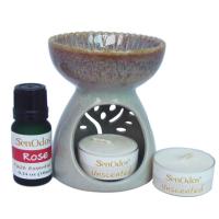 ราคา ชุดของขวัญ เตาเผา+น้ำมันหอมระเหยแท้กลิ่นกุหลาบ (103534253)