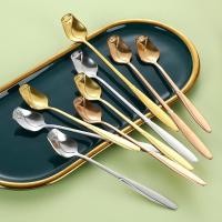 ราคา พร้อมส่ง !! ช้อนสแตนเลส ช้อนกาแฟด้ามยาว ลายกุหลาบ (27754935431)