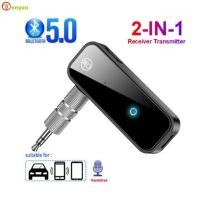 ราคา 2 in1 ตัวรับสัญญาณบลูทูธเครื่องส่งสัญญาณ 5.0 อะแดปเตอร์บลูทูธ Hansfree Call 3.5 มม.AUX แจ็คอะแดปเตอร์เสียงสเตอริโอไร้สายสําหรับรถยนต์ (29389746220)