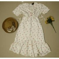 ราคา ชุดเดรสแฟชั่น เดรสยาว เดรสสีขาว (เสื้อผ้ามือสอง) (7087900181)