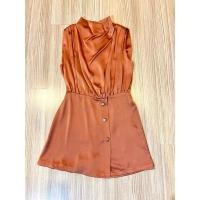 ราคา จั้มสูทขาสั้นสีส้มโอรสผ้าซาติน (28721097207)