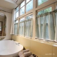 ราคา ม่านประตูกึ่งทึบอเมริกันตรวจสอบผ้าฝ้ายผ้าพรุนสดม่านครึ่งม่าน เค0ub (57751670983)