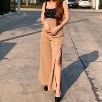 ราคา กางเกง​ดอวสูงขาแหวกข้างและไม่แหวก​4สี​sale (3718079254)