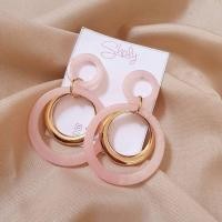 ราคา ต่างหูแฟชั่น ต่างหูทรงกลม ต่างหูสีชมพู ต่างหูห่วงสีชมพู ต่างหูห่วง (2537060674)