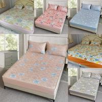 ราคา ผ้าปูที่นอนไหมน้ำแข็ง ผ้าปูที่นอนไหมเย็น ปูเย็นสบาย มีขนาด3.5ฟุต 5ฟุต 6ฟุต และลายสวยๆให้เลือก (42653950776)