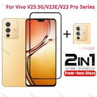 ราคา ฟิล์มกระจกนิรภัยกันรอยหน้าจอ 2 in 1 สําหรับ Vivo V23 5G Y76 Y15S Y15A VivoV23 V 23 Pro Y 76 72 15s 15a 4G 5G (14753381988)