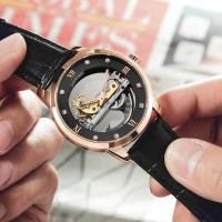 ราคา LONGBO/LONGBO นาฬิกากลไกแฟชั่นโครงกระดูกสองด้านนาฬิกาผู้ชาย Tourbillon นาฬิกา (42376682921)