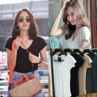 ราคา เสื้อยืดคอวี กระเป๋าหน้า ผ้าเรย่อน ป้าย TOPSHOP (29874997774)