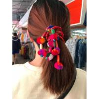 ราคา ยางมัดผมปอมๆ เก๋ๆ แต่งปอมๆสีสัน สไตล์ชาวเขา งานฝีมือ DIY (4244042820)