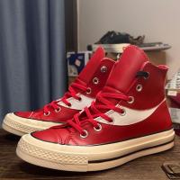 ราคา Converse Chuck Taylor Cola Red Leather High Top Casual Board Shoes (54352505411)