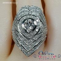 ราคา แหวนเพชรหน้ากว้าง 1 กะรัต เพชรเลียนแบบเพชรแท้ ทำจาก เพชร CZ, Cubic Zirconia หรือ เพชรโคลนนิ่ง ทำจากแร่สังเคราะห์ CZ (8350831683)