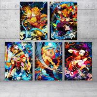 ราคา Demon Slayer Anime Canvas Wall Art Modern Wooden Hanging Home Decor Modular Poster Prints Stylish Anime Figure Artwor (44301735373)