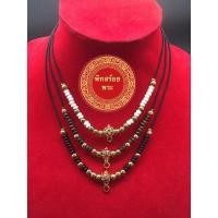 ราคา สร้อยเชือกร่มกะลาตาเดียว ร้อยแต่งด้วยเม็ดทองลงยา (14847434248)