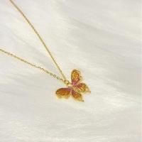 ราคา สร้อยคอจี้พู่ Phantom สีม่วง ตกแต่งด้วยหัวจี้ผีเสื้อเคลือบเงา AU750 ทองคำขาว 18K สำหรับหญิง (47752000040)