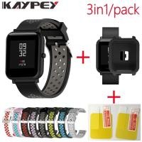 ราคา 3in1 สายนาฬิกาข้อมือซิลิโคน soft case +2 ฟิล์มกันรอยหน้าจอ สำหรับ for Xiaomi Huami Amazfit Bit strap BIP Lite Youth (5820101053)