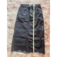 ราคา กระโปรงยีนส์ทรงยาวสีดำผ้าดีค่ะ (25025826451)