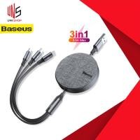 ราคา ถูก/แท้Baseus สายชาร์จ 3in1 ยืดได้หดได้ ชาร์จไว 3.4A Micro / Type-C / lphones lpads (19369811741)