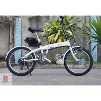 ราคา พับไฟฟ้า SUISUI สี ขาว เฟรมอลูมิเนียม เกียร์ SHIMANO 1x6 สปีด มอเตอร์ดุมหลัง (26189472475)