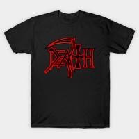 ราคา เสื้อยืด Vintage Death – Classic Red Scythe Logo of Old School Death Metal T-Shirt แท้ Cotton 100% (29190512512)