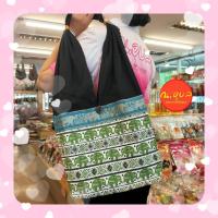 ราคา กระเป๋าถือสะพายไหล่ ทรงย่ามแต่งแถบคาดลายช้าง ใบใหญ่ กระเป๋าย่าม (3817299741)