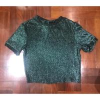 ราคา Used once!! Topshop crop top size 6uk ของแท้นะคะ ผ้ากากเพชรวิ้ง (1509498638)