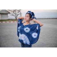 ราคา เสื้อมัดย้อมเปิดไหล่ปีกค้างคาวทรงใหญ่ใส่สบาย (917235617)
