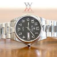 ราคา นาฬิกา OP (Olym Pianus) รุ่น 1001M-1-406E Sapphire QUARTZ (หน้าดำ/ขาว-เรือนเงิน) (25637723528)