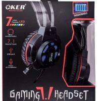 ราคา OKer หูฟัง Headset(7.1)รุ่นG328 Gaming. หูฟังราคาถูกคุณภาพดี ชุดหูฟังมี 7 สีไฟLED/USB แท้% (4104244048)