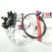 ราคา ปั๊มล่าง โลโก้นูน สีดำ + จานเจาะ ลายเท้า + สายเบรคสวิทช์ แท้ สำหรับใส่โช้คเดิม เวฟ125R , เวฟ125S , เวฟ125ไฟเลี้ยวบังลม , (21482611350)