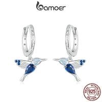 ราคา Bamoer ต่างหูห่วงเงินแท้ 925 รูปนกฮัมมิ่งเบิร์ด เครื่องประดับ สําหรับผู้หญิง (24657398009)
