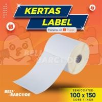 ราคา 100x150มม สติกเกอร์ฉลากบาร์โค้ดกึ่งเคลือบ 1 เส้นมี 375 ชิ้น (42124513726)