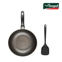 ราคา SEAGULL กระทะมาร์เบิ้ลทรงลึก ขนาด 28 ซม. +ตะหลิว เคลือบลายหินอ่อนแบบพิเศษ ใช้ได้กับทุกประเภทเตา (42665130606)