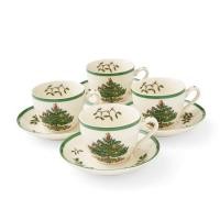 ราคา Spode Christmas Tree Set of 4 Teacups & Saucers (49201893858)