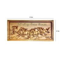 ราคา ไม้สักแกะสลัก ม้ามงคล ม้า 8 ตัว "มั่งมี ศรี สุข ร่ำรวย เงินทอง" เสริมฮวงจุ้ย ไม้แผ่นเดียว ขนาด 25x53 ซม. (4091760072)