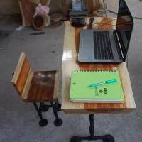 ราคา MPT Steel MPT-140 ชุดโต๊ะทำงาน (1ตัว) เก้าอี้ทำงาน (1ตัว) ไม้จริง ขาเหล็กแป๊บท่อ (9113299042)