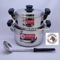 ราคา Zebra ชุดหม้อ หุงต้ม Carry 5 ชิ้น CR5-755 ตราหัวม้าลาย 185755 หม้อ 20, 22 ซม. กระบวย 3.5 นิ้ว หม้อชุด หม้อม้าลาย (22064285428)