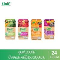 ราคา [ยกลัง 24 กล่อง] Unif 100% น้ำผักผลไม้รวม100% 200มล. (10389882066)