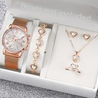 ราคา สุภาพสตรีนาฬิกาแฟชั่นญี่ปุ่นสายพลาสติกนาฬิกาข้อมือควอตซ์เพชรหัวใจเครื่องประดับชุด (28668940562)