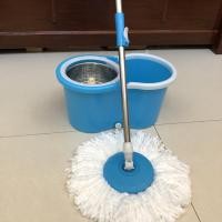 ราคา ชุดไม้ถูพื้นพร้อมถังปั่นแสตนเลสเบ้าจับผ้าไมโครไฟเบอร์สแตนเลส มี 2 สี สีเขียว และสีฟ้า ผ้า1ผืน (22055116794)