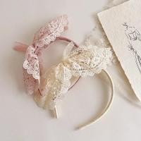 ราคา Big Bow Baby Hair Hoops เกาหลีหวานลูกไม้ Bowknot เจ้าหญิงสาว Hairbands ฝรั่งเศส Vintage Headwear เด็กอุปกรณ์เสริมผม (26072615533)