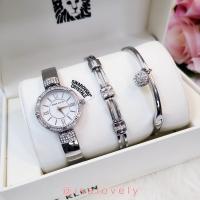 ราคา Isa Lovely Shop Anne Klein Women's Swarovski Crystal Accented Silver Tone Bracelet Set AK/3295SVST (25909748430)