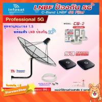 ราคา Thaisat C-Band 1.5M (ขางอยึดผนัง 53 cm.) + Infosat LNB 5G 2จุด รุ่น CG-2 + PSI S3 2 กล่อง+สาย30 x2 (8531038848)