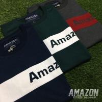 ราคา เสื้อยืดคอกลม Amazon สกรีนกำมะหยี่คาดอก (1596416900)