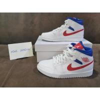 ราคา (พร้อมส่ง-ของแท้ 100%)Nike Air Jordan 1 Mid White/University Red 8.5W US (18325879172)