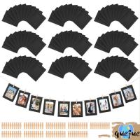 ราคา 100 ชิ้นกรอบรูปกระดาษสีดํา 4x6 กรอบรูปกระดาษ 10 เชือกป่านและ 100 คลิปไม้ SHOPQJC5399 (42460998546)